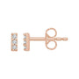 Sapphire Row Natural Diamond Mini Pavé Bar Earrings - 14K Rose Gold