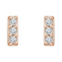 Sapphire Row Natural Diamond Mini Pavé Bar Earrings - 14K Rose Gold (view 2)