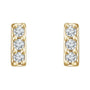 Sapphire Row Natural Diamond Mini Pavé Bar Earrings - 14K Yellow Gold (view 2)