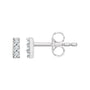 Sapphire Row Natural Diamond Mini Pavé Bar Earrings - 14K White Gold