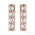 Sapphire Row Natural Diamond Large Bar Earrings - 14K Rose Gold (view 2)