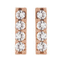 Sapphire Row Natural Diamond Large Bar Earrings - 14K Rose Gold (view 2)