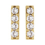 Sapphire Row Natural Diamond Large Bar Earrings - 14K Yellow Gold (view 2)