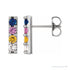 Sapphire Row Natural Multi-Gemstone Bar Earrings - 14K White Gold