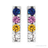 Sapphire Row Natural Multi-Gemstone Bar Earrings - 14K White Gold (view 2)