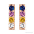 Sapphire Row Natural Multi-Gemstone Bar Earrings - 14K Rose Gold (view 2)