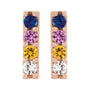 Sapphire Row Natural Multi-Gemstone Bar Earrings - 14K Rose Gold (view 2)