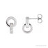 Sapphire Row Natural Diamond Circle Drop Earrings - Platinum