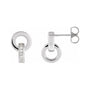 Sapphire Row Natural Diamond Circle Drop Earrings - Platinum