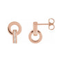 Sapphire Row Natural Diamond Circle Drop Earrings - 14K Rose Gold