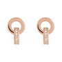 Sapphire Row Natural Diamond Circle Drop Earrings - 14K Rose Gold (view 2)