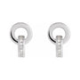 Sapphire Row Natural Diamond Circle Drop Earrings - 14K White Gold (view 2)