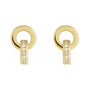 Sapphire Row Natural Diamond Circle Drop Earrings - 14K Yellow Gold (view 2)