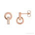 Sapphire Row Lab-Grown Diamond Circle Drop Earrings - 14K Rose Gold