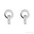 Sapphire Row Lab-Grown Diamond Circle Drop Earrings - 14K White Gold (view 2)