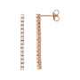 Sapphire Row Lab-Grown Diamond Mini Round Tennis Earrings - 14K Rose Gold
