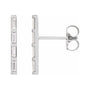 Sapphire Row Natural Diamond Baguette Bar Earrings - Platinum, 1/6 CTW