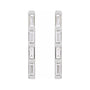 Sapphire Row Natural Diamond Baguette Bar Earrings - Platinum, 1/6 CTW (view 2)