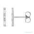 Sapphire Row Natural Diamond Baguette Bar Earrings - 14K White Gold, 1/8 CTW