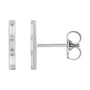 Sapphire Row Natural Diamond Baguette Bar Earrings - 14K White Gold, 1/8 CTW