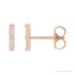 Sapphire Row Natural Diamond Baguette Bar Earrings - 14K Rose Gold, .08 CTW