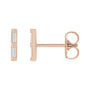 Sapphire Row Natural Diamond Baguette Bar Earrings - 14K Rose Gold, .08 CTW