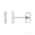 Sapphire Row Natural Diamond Baguette Bar Earrings - Platinum, .08 CTW