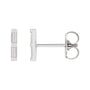 Sapphire Row Natural Diamond Baguette Bar Earrings - Platinum, .08 CTW