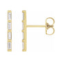 Sapphire Row Natural Diamond Baguette Bar Earrings - 14K Yellow Gold, 1/6 CTW