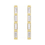 Sapphire Row Natural Diamond Baguette Bar Earrings - 14K Yellow Gold, 1/6 CTW (view 2)