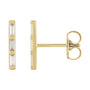 Sapphire Row Natural Diamond Baguette Bar Earrings - 14K Yellow Gold, 1/8 CTW