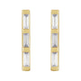 Sapphire Row Natural Diamond Baguette Bar Earrings - 14K Yellow Gold, 1/8 CTW (view 2)