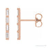 Sapphire Row Natural Diamond Baguette Bar Earrings - 14K Rose Gold, 1/6 CTW