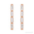 Sapphire Row Natural Diamond Baguette Bar Earrings - 14K Rose Gold, 1/6 CTW (view 2)
