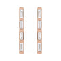 Sapphire Row Natural Diamond Baguette Bar Earrings - 14K Rose Gold, 1/6 CTW (view 2)