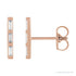 Sapphire Row Natural Diamond Baguette Bar Earrings - 14K Rose Gold, 1/8 CTW