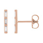 Sapphire Row Natural Diamond Baguette Bar Earrings - 14K Rose Gold, 1/8 CTW