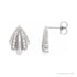 Sapphire Row Natural Diamond Shell Earrings - Platinum
