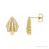 Sapphire Row Natural Diamond Shell Earrings - 14K Yellow Gold