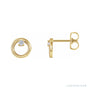Sapphire Row Natural Diamond Circle Earrings - 14K Yellow Gold