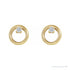 Sapphire Row Natural Diamond Circle Earrings - 14K Yellow Gold (view 2)