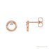 Sapphire Row Natural Diamond Circle Earrings - 14K Rose Gold