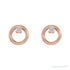 Sapphire Row Natural Diamond Circle Earrings - 14K Rose Gold (view 2)
