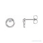 Sapphire Row Natural Diamond Circle Earrings - 14K White Gold