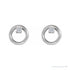 Sapphire Row Natural Diamond Circle Earrings - 14K White Gold (view 2)
