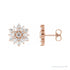 Sapphire Row Natural Diamond Snowflake Earrings - 14K Rose Gold