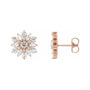 Sapphire Row Natural Diamond Snowflake Earrings - 14K Rose Gold