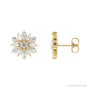 Sapphire Row Natural Diamond Snowflake Earrings - 14K Yellow Gold