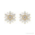 Sapphire Row Natural Diamond Snowflake Earrings - 14K Yellow Gold (view 2)