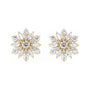 Sapphire Row Natural Diamond Snowflake Earrings - 14K Yellow Gold (view 2)